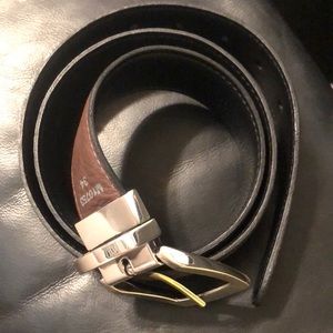 Brighton men’s leather belt reversible twist buckle EUC